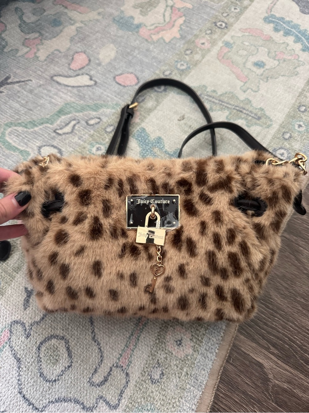 NWT Juicy Couture Leopard Faux Fur Crossbody Bag